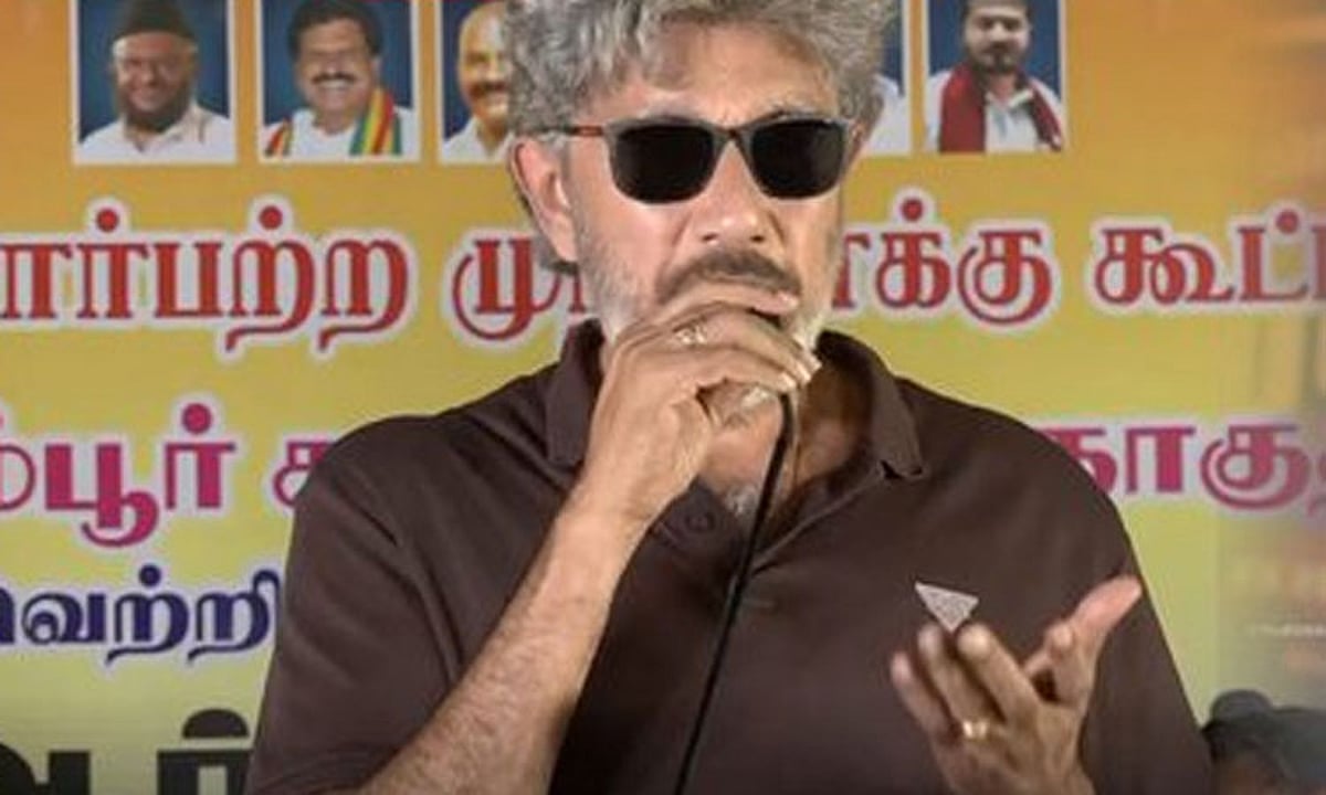 சத்யராஜ் விஜயை விமர்சித்து திமுகவுக்கு ஆதரவு பிரச்சாரம்
