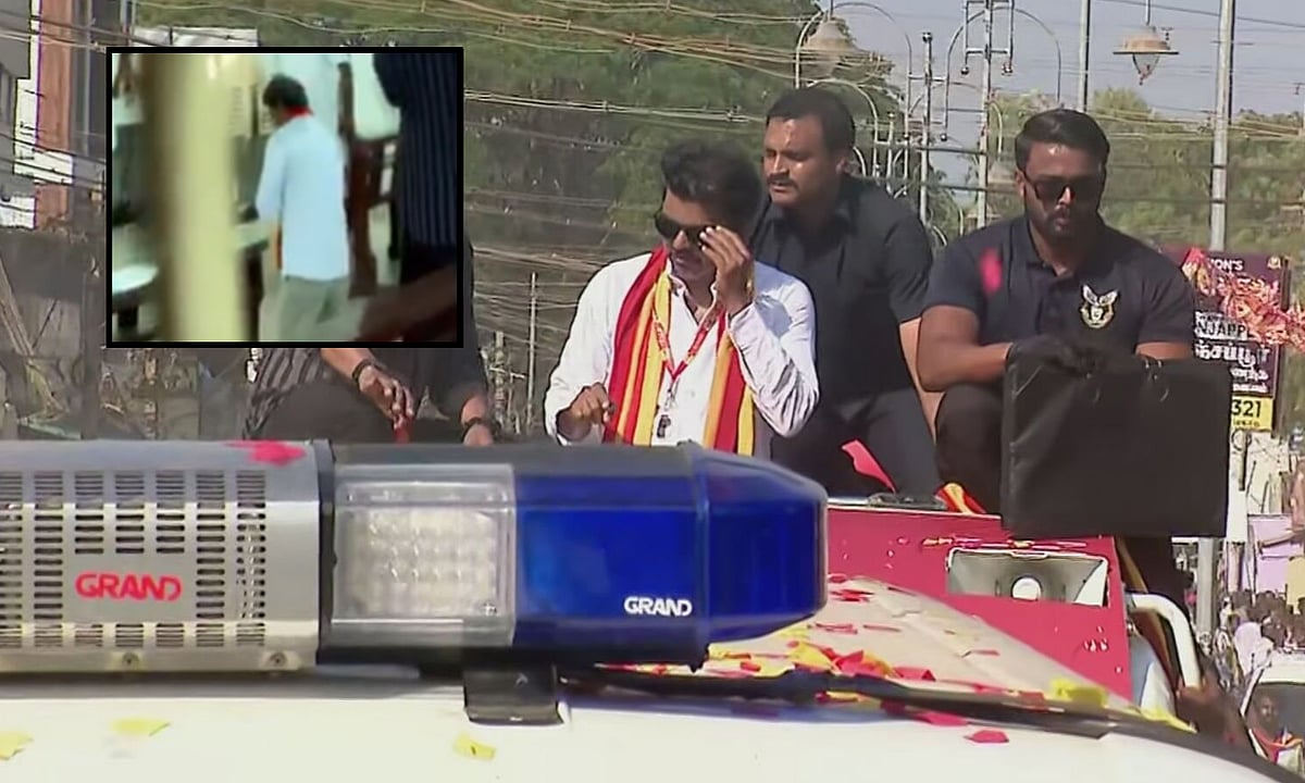 திருச்சியில் தவெக தலைவர் விஜய் வாக்குச் சேகரிப்பு ரோடு ஷோ