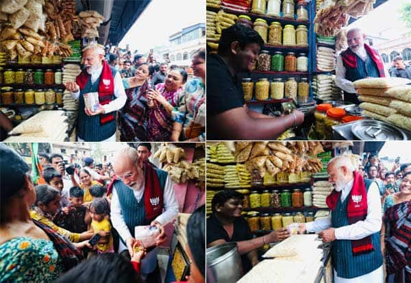 சாலையோர கடையில் ஜல்முரி ருசித்த பிரதமர் மோடி
