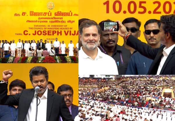 ஆண்டவன் மீது ஆணையிட்டு பதவியேற்றார் முதல்வர் விஜய் (மே 10)! அரங்கமே அதிர்ந்தது