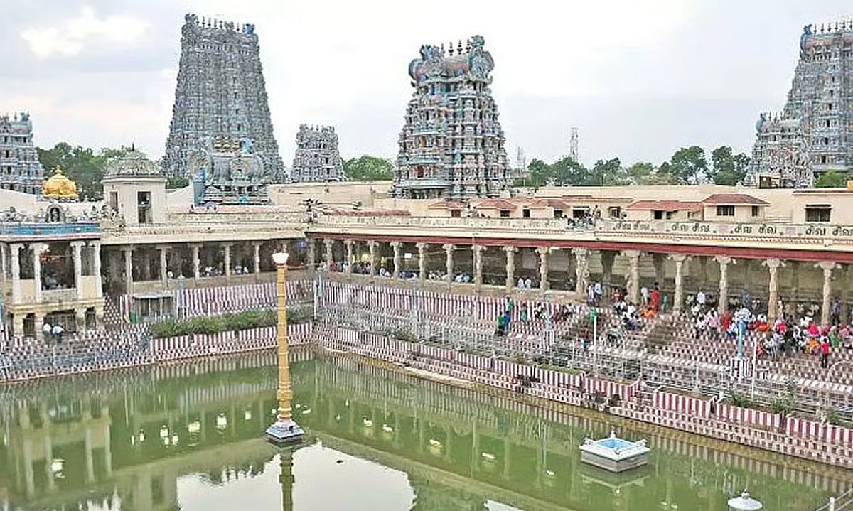 மதுரை மீனாட்சி அம்மன் கோவிலில் கல் தூண் சரிந்து சேதம்: திருப்பணிகள் குறித்து அதிகாரிகள் ஆய்வு