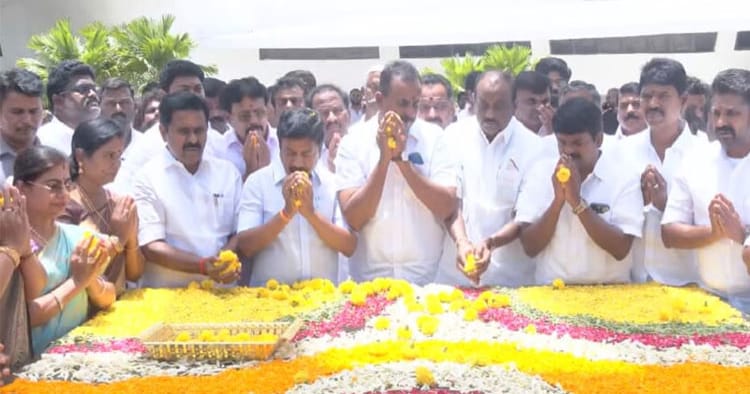 அதிமுக பிளவு: ஜெயலலிதா நினைவிடத்தில் சி.வி.சண்முகம் அணி மரியாதை (Live Update)