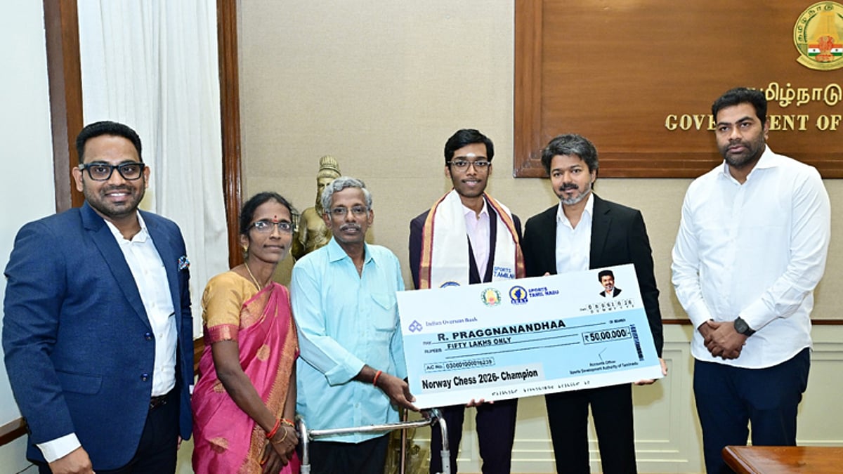 நார்வே சதுரங்கப் போட்டியில் சாதித்த பிரக்ஞானந்தா: தமிழக அரசு 50 லட்சம் ரூபாய் ஊக்கத்தொகை வழங்கியது